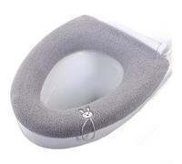 Funda de asiento de inodoro suave y cálida de felpa lavable para asiento ovalado estándar, capa higiénica de fibra elástica, 32 x 32 cm (profundidad)