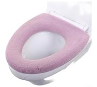 Funda de asiento de inodoro suave y cálida de felpa lavable para asiento ovalado estándar, capa higiénica de fibra elástica 32 x 32 cm (F)
