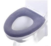 Funda de asiento de inodoro suave y cálida, tela lavable de felpa para asiento ovalado estándar, capa higiénica de fibra elástica, 32 x 32 cm (J)