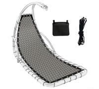Funda de asiento de repuesto para exteriores, 64 × 197 × 23 cm, funda de repuesto para terraza y jardín con cuerda y bolsillo lateral, para silla mecedora colgante textileno, para terrazas y muebles