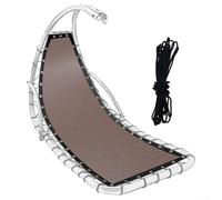 Funda de asiento de repuesto para sillón colgante de textileno, 64 x 197 x 23 cm, mecedora de repuesto para jardín y terraza, fácil montaje, para interior y patio (café B)