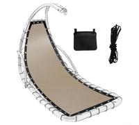 Funda de asiento de repuesto para sillón colgante de textileno, 64 x 197 x 23 cm, mecedora de repuesto para jardín y terraza, fácil montaje, para interior y patio (caqui A)