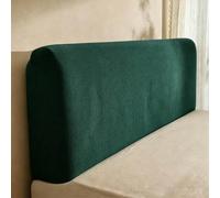Funda de cabecera de Cama de Forro Polar Suave a Cuadros de Color sólido, Funda elástica Universal para cabeceras de Camas Individuales, Dobles y tamaño súper King-Dark Green||200cm