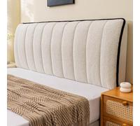 Funda de cabecera de Cama de Tela Chenilla Gruesa de Color sólido, Funda de cabecera Moderna para Camas Individuales, Dobles y tamaño King, Decorativas y Antipolvo-White|| 200cm