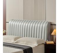 Funda de cabecera de Cama de Tela de Cuero Impermeable con Rayas Verticales de Color sólido y Acolchada, decoración Moderna Simple para Camas Individuales, Dobles y tamaño King- Gray|| 190cm
