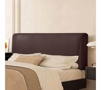 Funda de cabecera de Cama de Tela de Cuero Impermeable de Color sólido con elástico, Funda de cabecera Moderna y Sencilla para Camas Individuales, Dobles y tamaño King- Brown|| 200cm