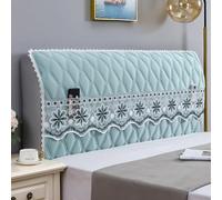Funda de cabecera de Cama de Terciopelo de Color sólido con Relleno Acolchado de algodón, con Bolsa de Almacenamiento de Encaje, para Camas Individuales, Dobles- Green|| 200cm