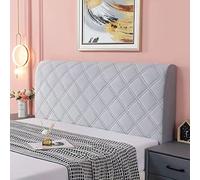 Funda de cabecera de Terciopelo, Funda elástica, protección anticolis, Perfecta for Camas Dobles, decoración de Dormitorio(Grigio Chiaro,200x70cm)