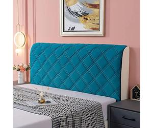 Funda de cabecera de Terciopelo, Funda elástica, protección anticolis, Perfecta for Camas Dobles, decoración de Dormitorio(BLU-Verde,120x70cm)