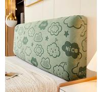 Funda de cabecero con patrón de Hojas de Jacquard de Color sólido, Fundas de cabecero elásticas universales para Camas Individuales, Dobles y tamaño Super King- Green B|| 180cm