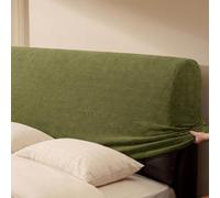 Funda de cabecero de Cama de Tela Chenilla Gruesa de Color sólido, Evita arañazos de Gatos, Funda elástica para cabeceros de Camas Individuales, Dobles súper King-Green||180cm