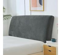 Funda de cabecero de Cama de Tela elástica de Terciopelo Suave de Color sólido, decoración Moderna y protección contra el Polvo, para Camas Individuales, Dobles y tamaño King-Dark Gray|| 150cm