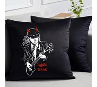 Funda de Cojín AC/DC Angus Young, Decorativa música rock (1, Negro)