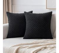 Funda de cojín de pana, funda decorativa para cojín, cojines modernos para sofá, suaves, para sofá, sala de estar, dormitorio, juego de 2, 50 x 50 cm, color