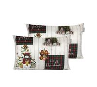 Funda de cojin de terciopelo de navidad holly jolly 30x50 cm (2) 50 cm