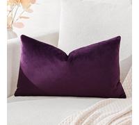 Funda de cojín de terciopelo Ibenzoa®, 30 x 50 cm – funda decorativa de terciopelo de alta calidad, color morado, para sofá y dormitorio, con cremallera oculta
