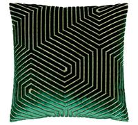 Funda de cojín de Terciopelo Paoletti Evoke: Lujosa Funda de cojín Cuadrada Decorativa con Estampado de chevrones (Esmeralda, 45x45cm)