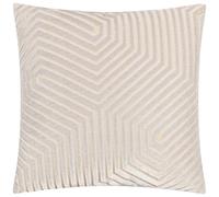Funda de cojín de Terciopelo Paoletti Evoke: Lujosa Funda de cojín Cuadrada Decorativa con Estampado de chevrones (Oyster - 45x45cm)
