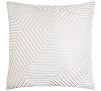 Funda de cojín de Terciopelo Paoletti Evoke: Lujosa Funda de cojín Cuadrada Decorativa con Estampado de chevrones (Oyster - 55x55cm)