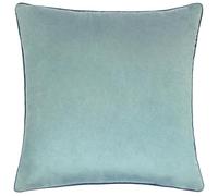 Funda de cojín furn. Meridian - Lujosa Funda Decorativa de Terciopelo Ribeteado en Contraste (Mineral/Verde Azulado - 45x45cm)