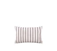 Funda de cojín rectangular de sarga en blanco roto/ Negro
