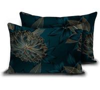 Funda de cojín Unyqoos® Zelesta Everyday Design, diseño "Flores Reales", 60 x 70 cm, juego de 2, confeccionada en microfibra super suave con solapa interior amplia