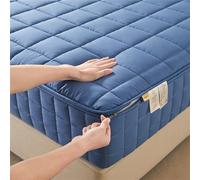 Funda de Colchón 135x190/200 Personalizable Funda Protector Colchon con Cremallera Sábana Bajera Acolchado de Cinco Caras Lavable Cubre Colchon Transpirable Funda Protectora Colchon(150x200+25cm,Blue