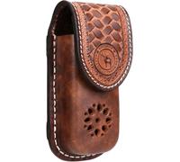 Funda de cuero genuino para herramientas multifunción, con botón a presión, para almacenamiento y protección