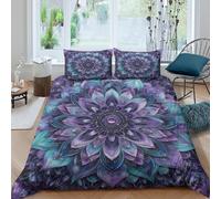 Funda de edredón con estampado 3D de mandala, funda de cama de microfibra con cremallera oculta