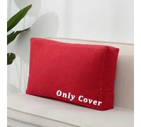Funda De Lino Grande para Cojín De Respaldo De Sofá, Transpirable, con Textura 3D, para Almohadas Lumbares Gruesas, Cremallera Oculta, Apta para Cojines De 4, 6 Y 7 Red 70x50x10cm