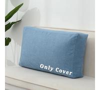 Funda De Lino Grande para Cojín De Respaldo De Sofá, Transpirable, con Textura 3D, para Almohadas Lumbares Gruesas, Cremallera Oculta, Apta para Cojines De 4, 6 Y 7 Blue 80x50x15cm