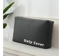 Funda De Lino Grande para Cojín De Respaldo De Sofá, Transpirable, con Textura 3D, para Almohadas Lumbares Gruesas, Cremallera Oculta, Apta para Cojines De 4, Dark Gray 70x50x10cm