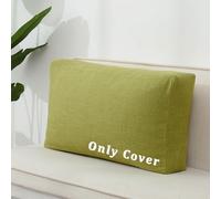 Funda De Lino Grande para Cojín De Respaldo De Sofá, Transpirable, con Textura 3D, para Almohadas Lumbares Gruesas, Cremallera Oculta, Apta para Cojines De 4, 6 Y Green 80x50x15cm