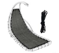 Funda de repuesto para silla colgante de tela, asiento de repuesto para silla colgante con cuerda y bolsillo lateral, funda robusta para jardín, terraza, balcón, fácil montaje, 64 x 197 x 23 cm (gris