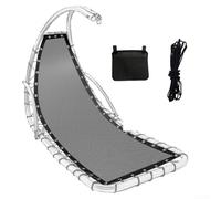 Funda de repuesto para silla colgante de tela, asiento de repuesto para silla colgante con cuerda y bolsillo lateral, funda robusta para jardín, terraza, balcón, fácil montaje, 64 x 197 x 23 cm (gris