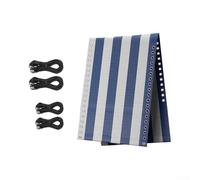 Funda de repuesto para tumbona de 160 x 52 cm, tela a rayas de doble cara para muebles de jardín y tumbona de playa, resistente a la intemperie, fácil de limpiar con juego de fijación (azul rayado)