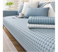 Funda De Seda Helada para Sofá Verano, Cubresofá Antideslizante para Esquinero Y Sillón, Tejido Transpirable Suave, Protector Muebles A La Carta(Blue,36 * 63in/90 * 160cm)