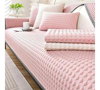 Funda De Seda Helada para Sofá Verano, Cubresofá Antideslizante para Esquinero Y Sillón, Tejido Transpirable Suave, Protector Muebles A La Carta(Pink,43 * 110in/110 * 280cm)