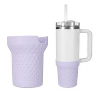 Funda de silicona para taza Stanley de 40 oz, funda protectora antideslizante de silicona con diseño de panal y apertura de asa, ajuste perfecto para la taza, para uso diario, viajes y actividades al