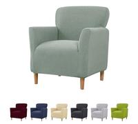Funda de sillón extensible para sillones y sillas tapizadas y sillones orejeros, funda universal para sillón, para salón, oficina, protección contra manchas y desgaste (verde claro)