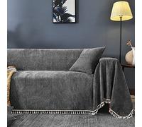 Funda de sofá de felpilla gruesa antiarañazos, cobertura completa, funda de sofá de 3 plazas, protector de sofá, decoración de sala de estar, manta de sofá