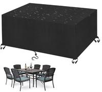 Funda de sofá de ratán para exteriores de tela Oxford resistente 420D, 280 x 120 x 75 cm, cuadrada/rectangular, juego de muebles de ratán impermeable para mesa de patio