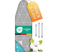 Funda de Tabla de Planchar Turbo smart&gentle 120x40 en 5 Tallas para planchas de Vapor, diseñada en Alemania - 5 Capas Extra Gruesa, L para 115-120 x 35-40 cm