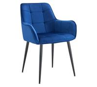 Funda de terciopelo para silla de comedor ferndale plástico azul oscuro 62x58x86 cm