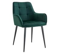 Funda de terciopelo para silla de comedor ferndale plástico verde oscuro 62x58x86 cm