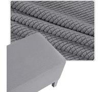 Funda Elástica para Puf/Puff Cuadrado, Protectora de Tela Jacquard con Borde Antideslizante para Ottoman, Poggiapies o Sillón - 40x40 50x50 60x60 cm, Lavable(Light-Gray,36x36in/90x90cm)