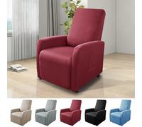 Funda Elástica para Sillón, con Bolsillos, Impermeable, Funda de Sillón Relax, Sillon Relax Reclinable, Fundas para Sillones Todo Incluido, 4 Piezas Extraíbles y Lavables Fundas Protector, Granate