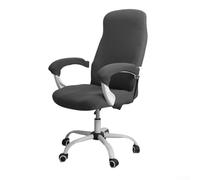 Funda Elástica para Sillón Giratorio de Oficina con Estampado - Protectora para suave para Butaca Club y Tub Chair - para ajuste 360 Grados con Correas(dark gray)