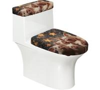 Funda elástica para tapa de inodoro y tapa de tanque de inodoro con parte inferior elástica, funda suave para asiento de inodoro, cerdos de granja, estrella brillante para decoración del hogar, juego
