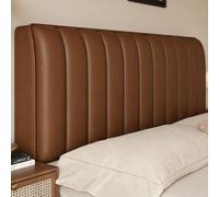 Funda Impermeable de Cuero de Color sólido para cabecero de Cama con Acolchado, rellena de algodón, Funda para cabecero de Cama para Camas Individuales, Dobles-Brown|| 180cm